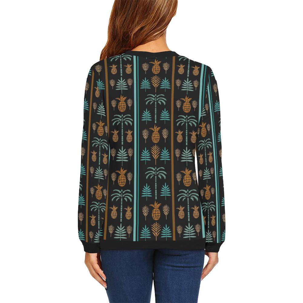 Hawaiian Themed Pattern Print Design H023 Women Long Sleeve Sweatshirt-JorJune