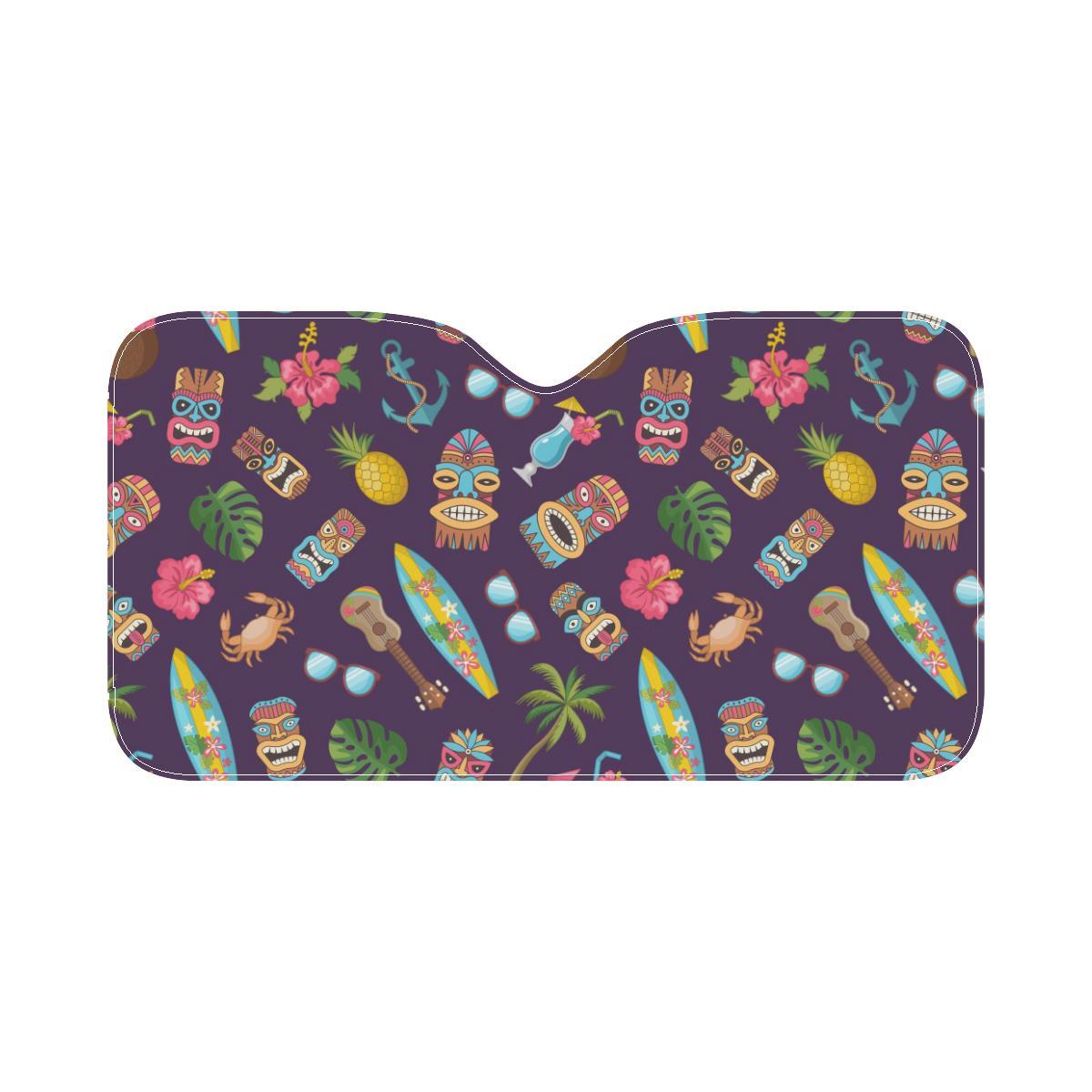 Hawaiian Themed Pattern Print Design H024 Car Sun Shade-JorJune