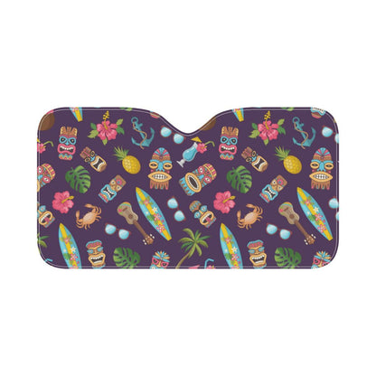 Hawaiian Themed Pattern Print Design H024 Car Sun Shade-JorJune