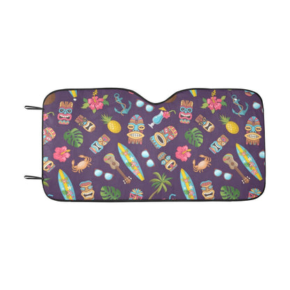 Hawaiian Themed Pattern Print Design H024 Car Sun Shade-JorJune
