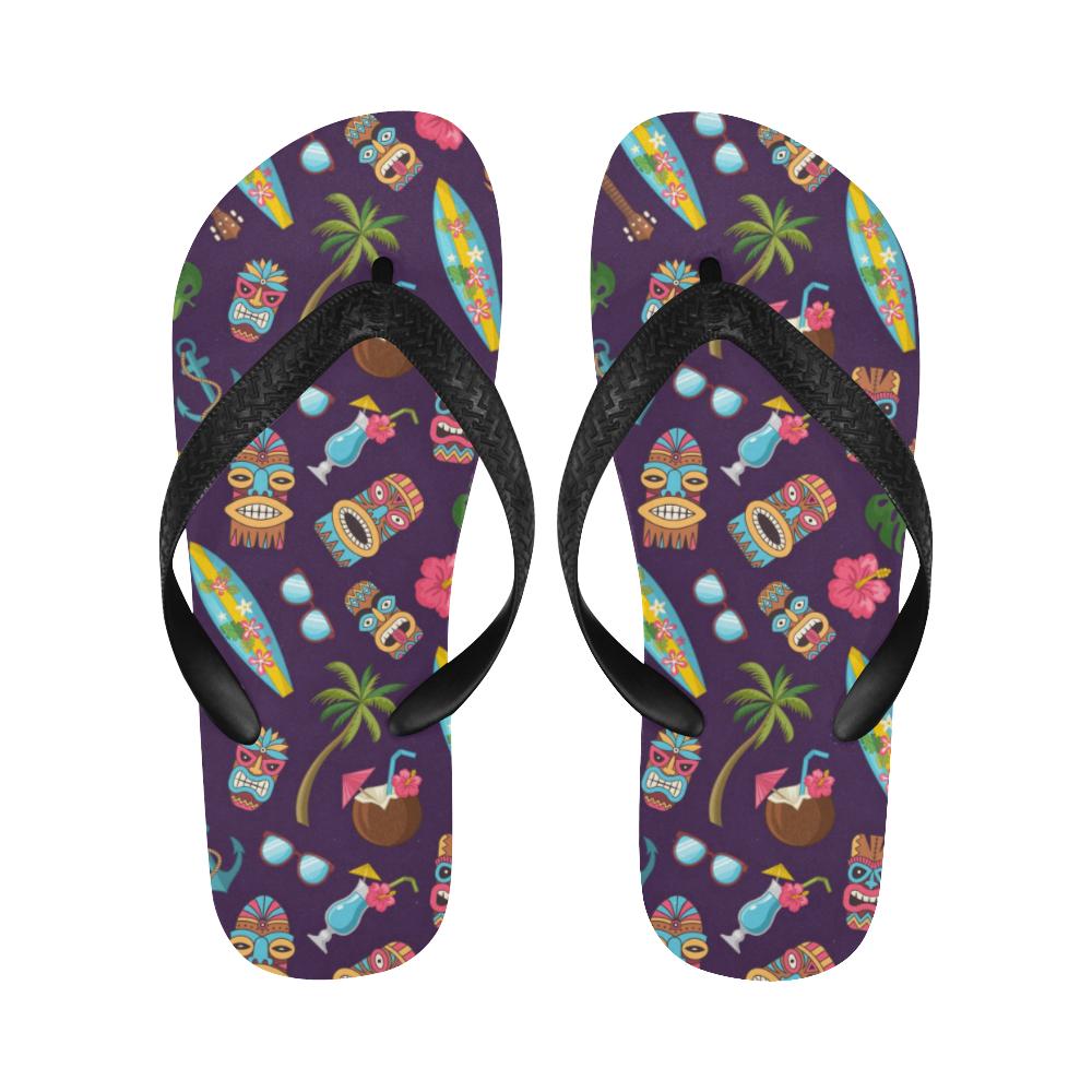 Hawaiian Themed Pattern Print Design H024 Flip Flops-JorJune