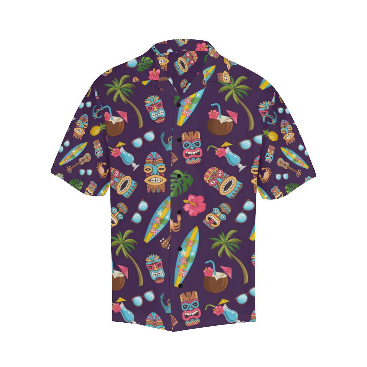 Hawaiian Themed Pattern Print Design H024 Men Hawaiian Shirt-JorJune
