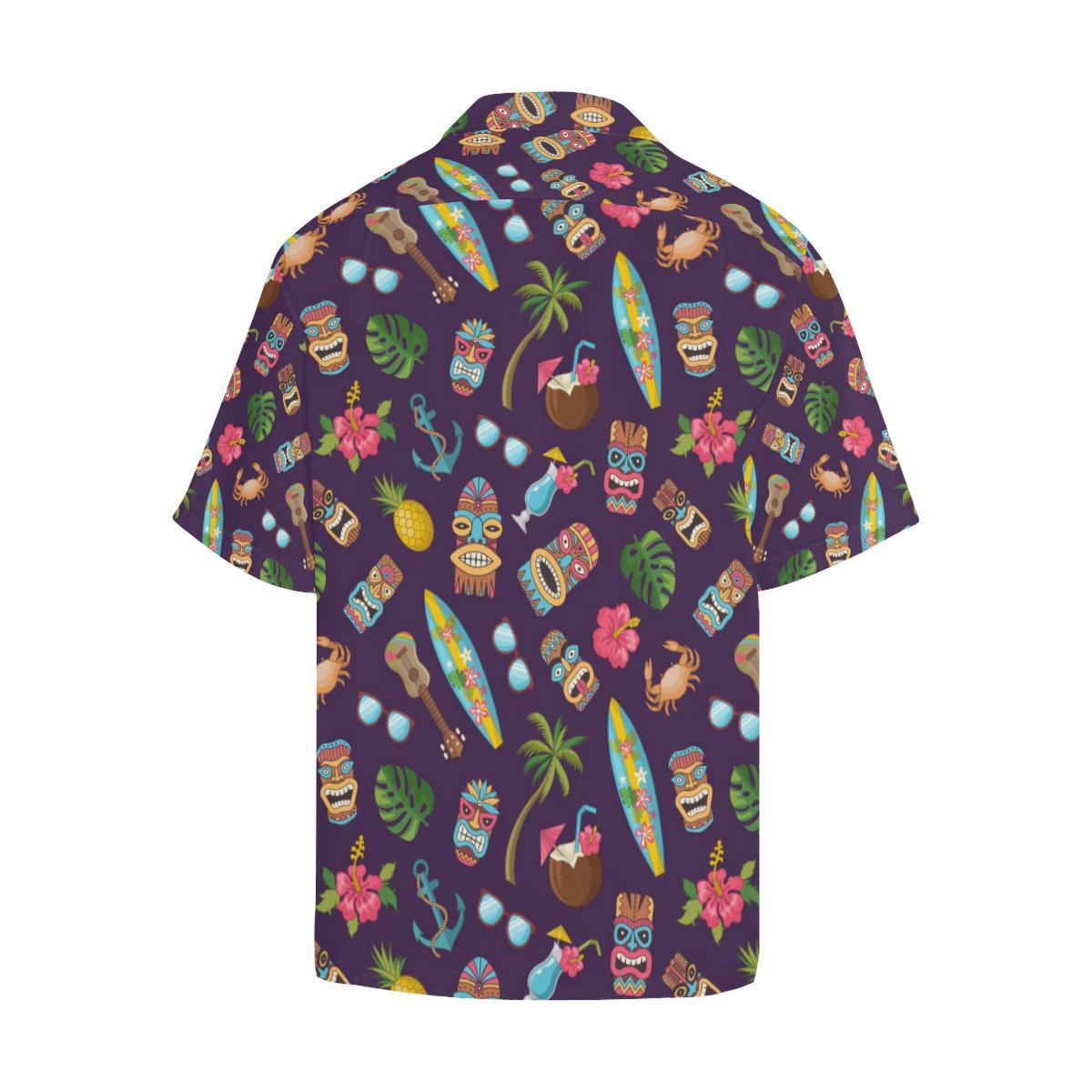 Hawaiian Themed Pattern Print Design H024 Men Hawaiian Shirt-JorJune