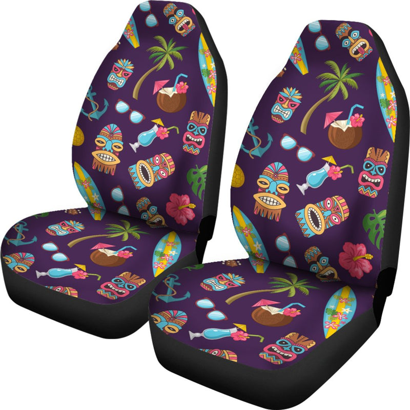 Hawaiian Themed Pattern Print Design H024 Universal Fit Car Seat Covers-JorJune