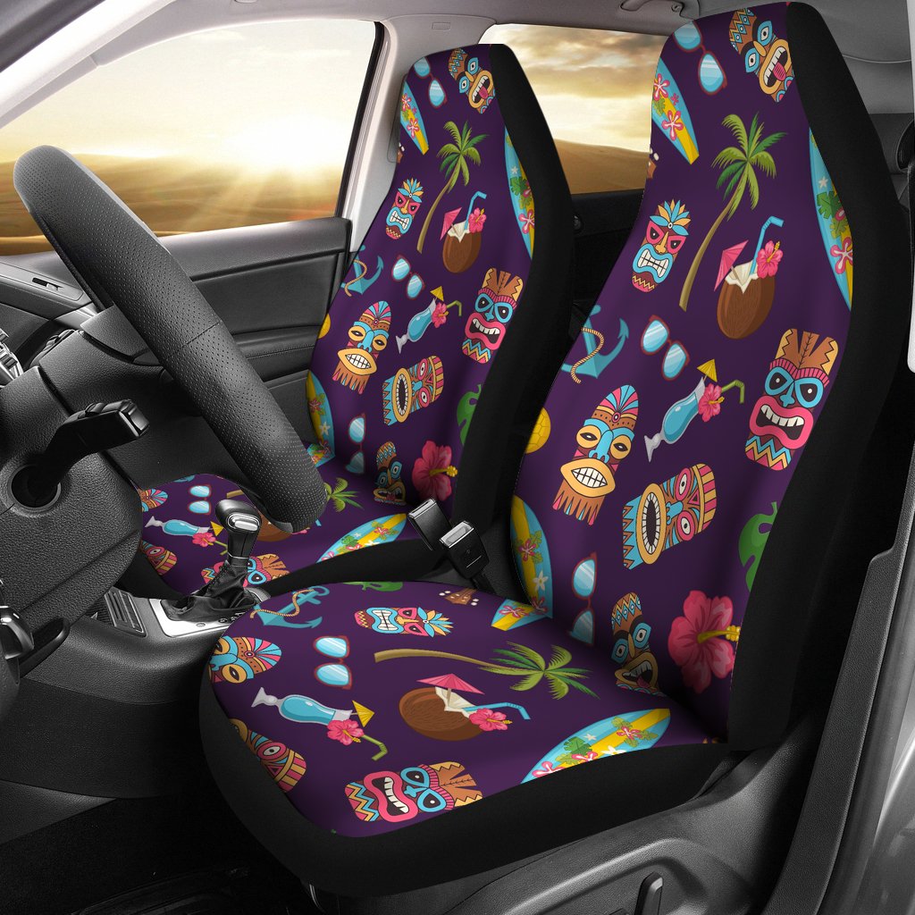 Hawaiian Themed Pattern Print Design H024 Universal Fit Car Seat Covers-JorJune