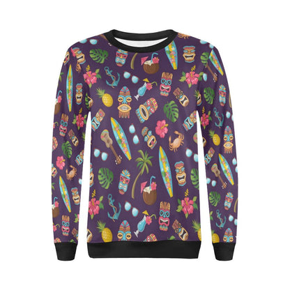 Hawaiian Themed Pattern Print Design H024 Women Long Sleeve Sweatshirt-JorJune
