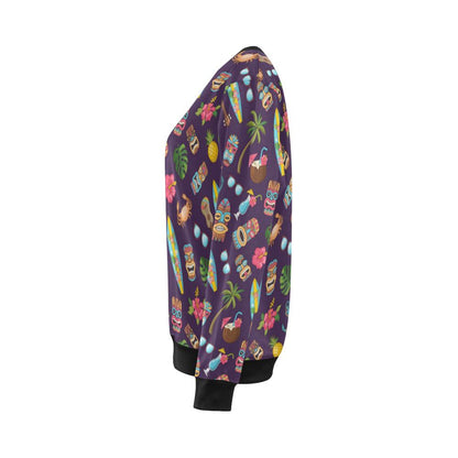 Hawaiian Themed Pattern Print Design H024 Women Long Sleeve Sweatshirt-JorJune