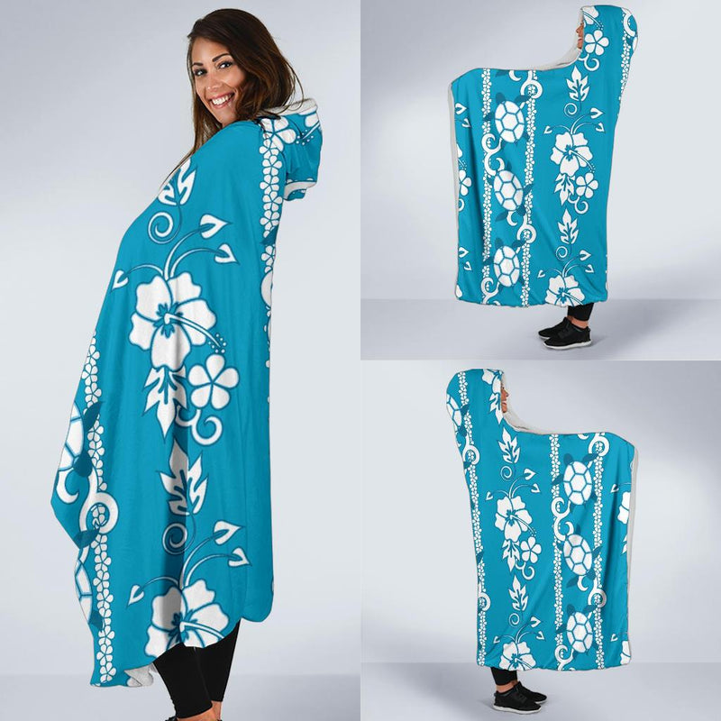 Hawaiian Themed Pattern Print Design H025 Hooded Blanket-JORJUNE.COM