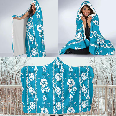 Hawaiian Themed Pattern Print Design H025 Hooded Blanket-JORJUNE.COM