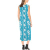 Hawaiian Themed Pattern Print Design H025 Sleeveless Open Fork Long Dress