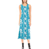 Hawaiian Themed Pattern Print Design H025 Sleeveless Open Fork Long Dress
