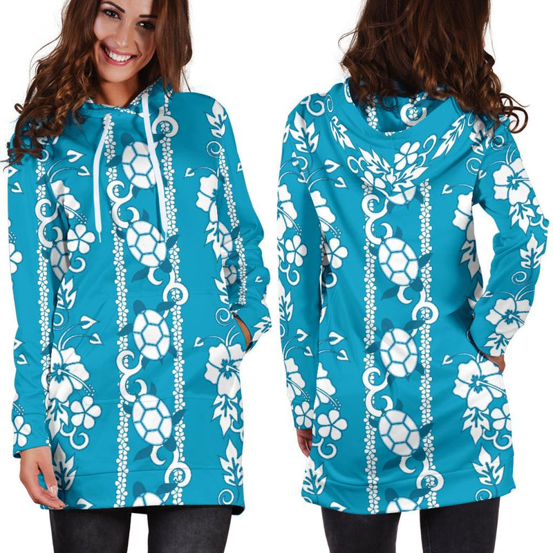 Hawaiian Themed Pattern Print Design H025 Women Hoodie Dress
