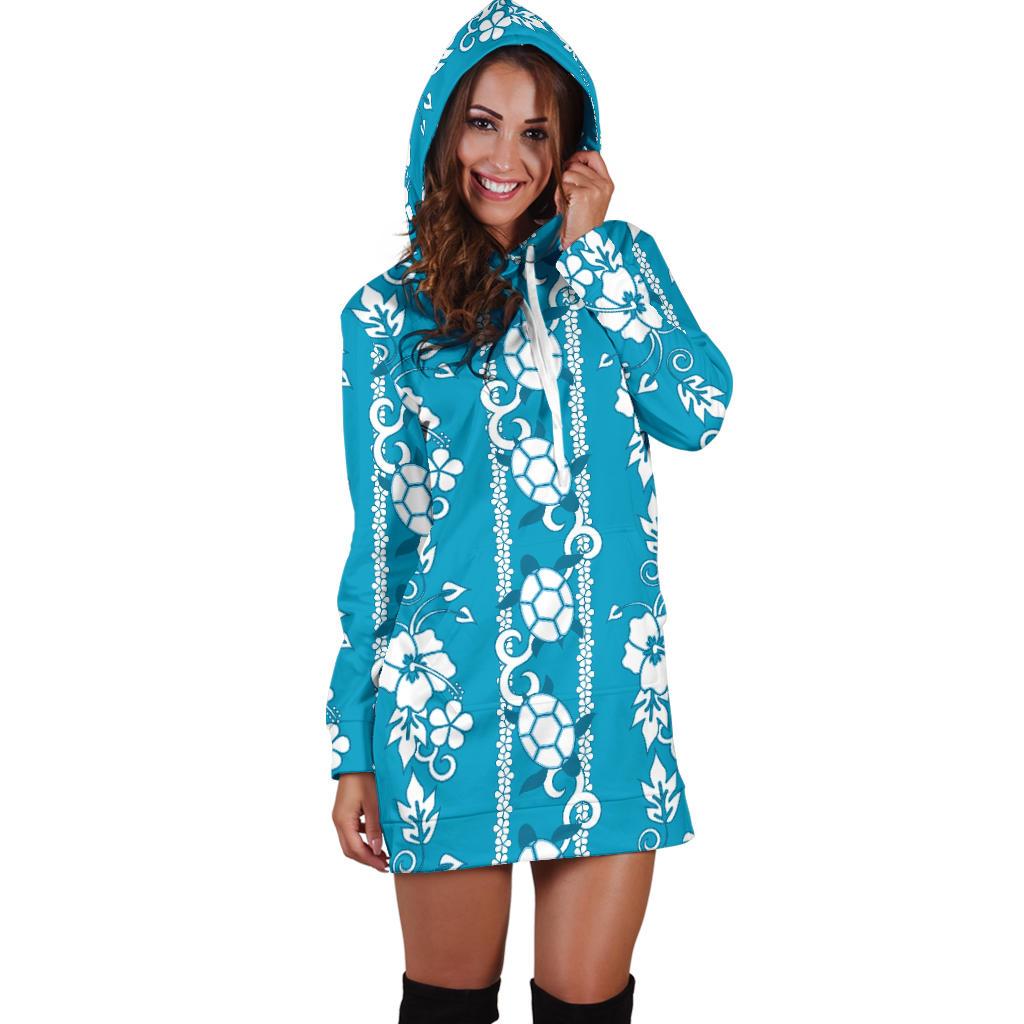 Hawaiian Themed Pattern Print Design H025 Women Hoodie Dress