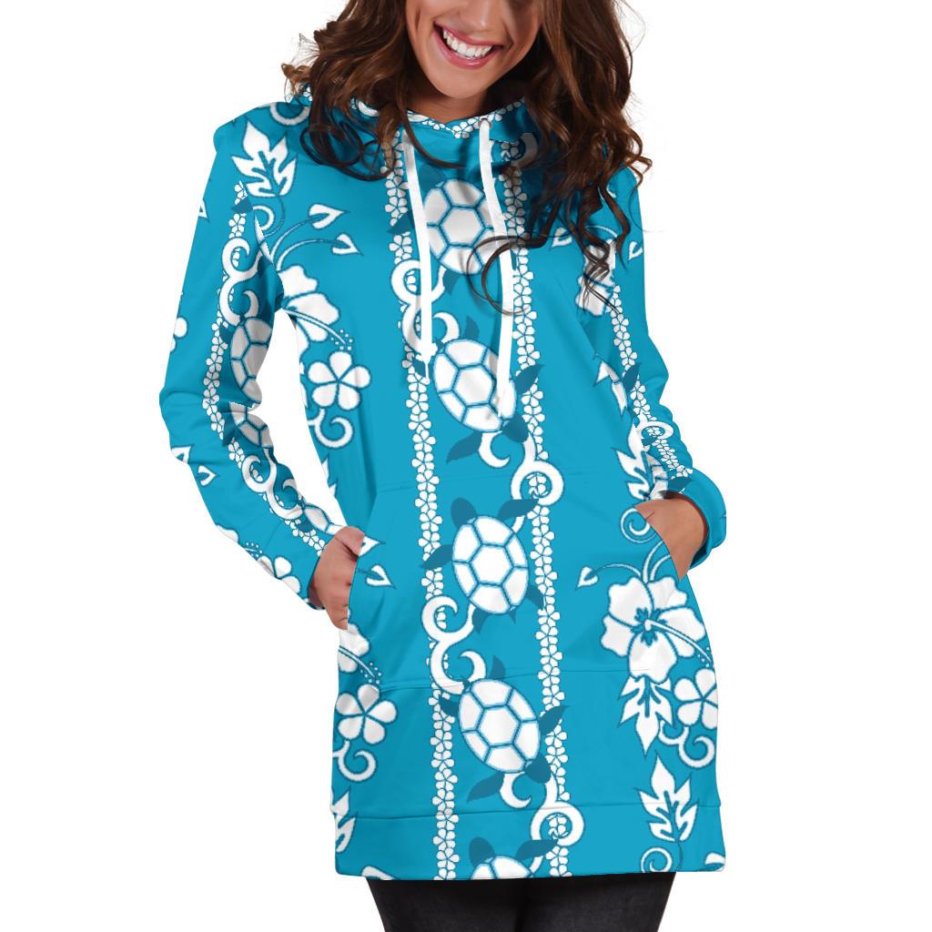 Hawaiian Themed Pattern Print Design H025 Women Hoodie Dress