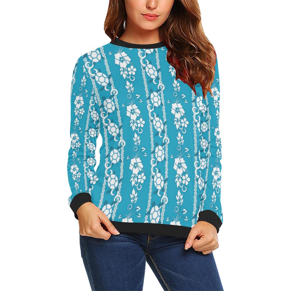 Hawaiian Themed Pattern Print Design H025 Women Long Sleeve Sweatshirt-JorJune