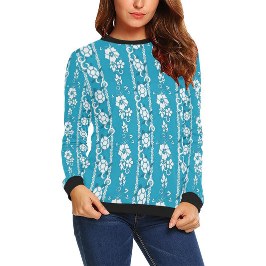 Hawaiian Themed Pattern Print Design H025 Women Long Sleeve Sweatshirt-JorJune
