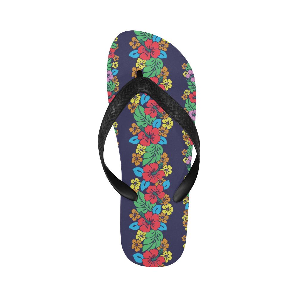 Hawaiian Themed Pattern Print Design H03 Flip Flops-JorJune