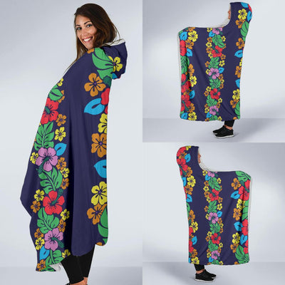 Hawaiian Themed Pattern Print Design H03 Hooded Blanket-JORJUNE.COM