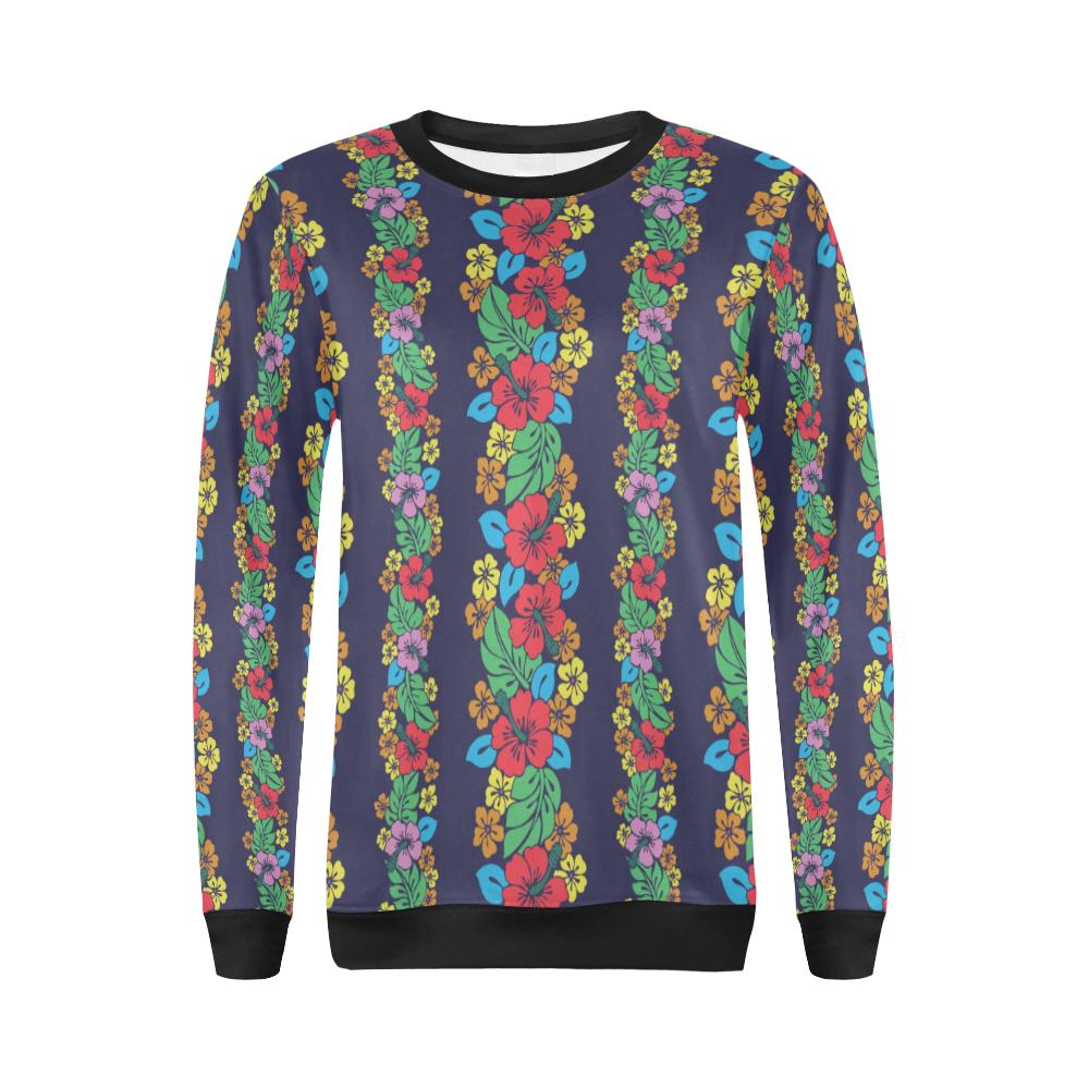 Hawaiian Themed Pattern Print Design H03 Women Long Sleeve Sweatshirt-JorJune