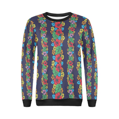 Hawaiian Themed Pattern Print Design H03 Women Long Sleeve Sweatshirt-JorJune