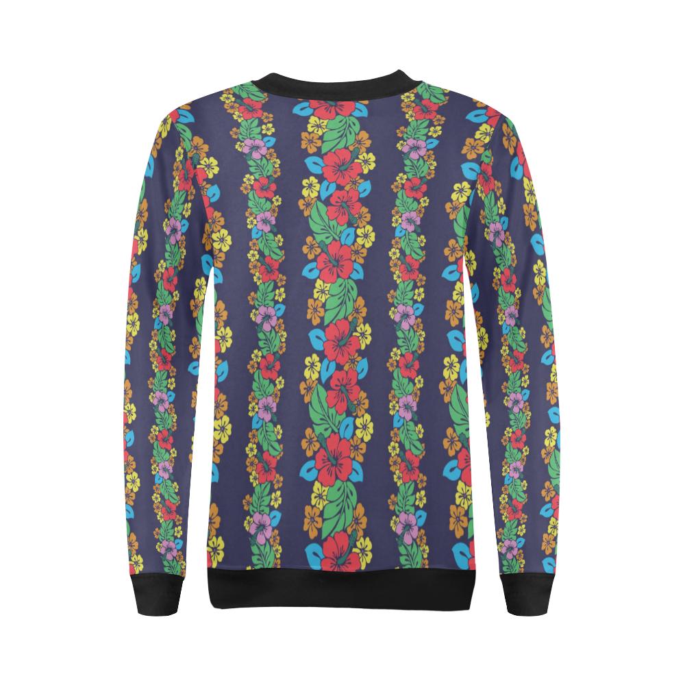 Hawaiian Themed Pattern Print Design H03 Women Long Sleeve Sweatshirt-JorJune