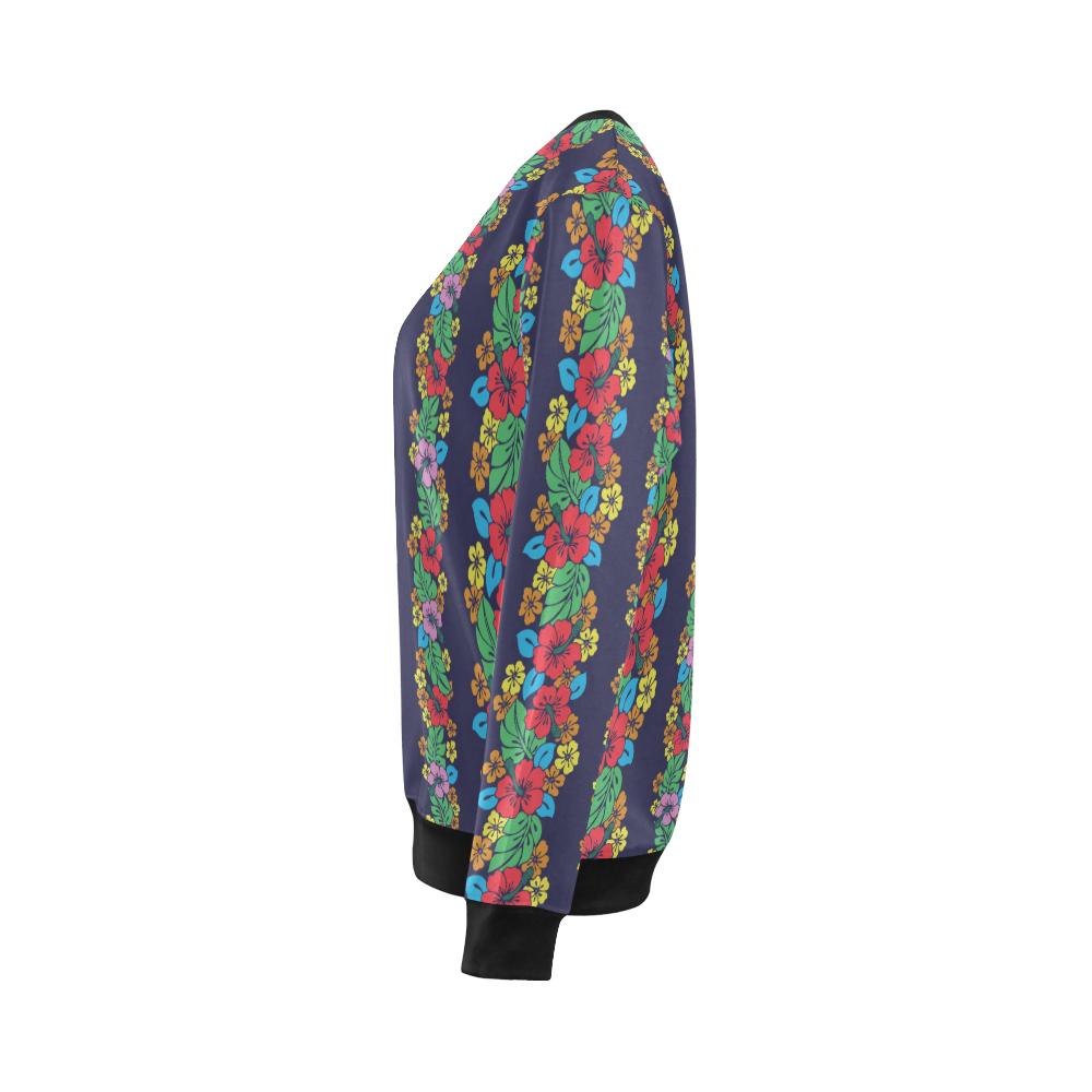 Hawaiian Themed Pattern Print Design H03 Women Long Sleeve Sweatshirt-JorJune