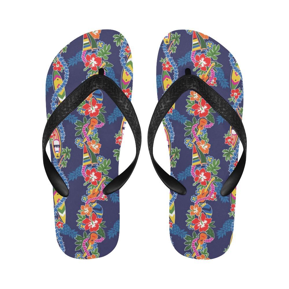 Hawaiian Themed Pattern Print Design H04 Flip Flops-JorJune