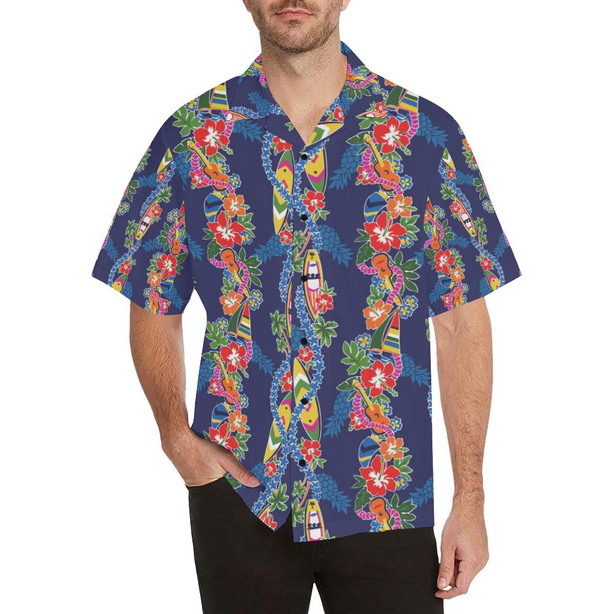 Hawaiian Themed Pattern Print Design H04 Men Hawaiian Shirt-JorJune