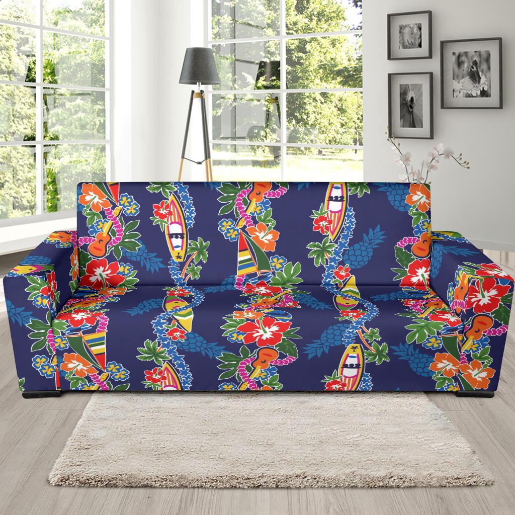 Hawaiian Themed Pattern Print Design H04 Sofa Slipcover-JORJUNE.COM