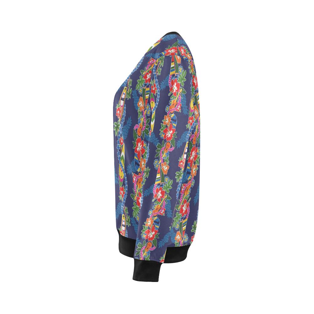 Hawaiian Themed Pattern Print Design H04 Women Long Sleeve Sweatshirt-JorJune