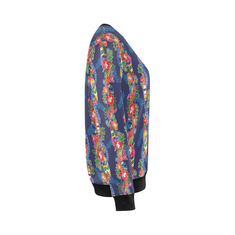 Hawaiian Themed Pattern Print Design H04 Women Long Sleeve Sweatshirt-JorJune