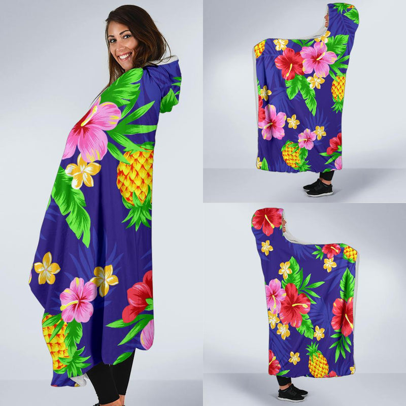 Hawaiian Themed Pattern Print Design H05 Hooded Blanket-JORJUNE.COM