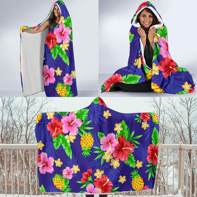 Hawaiian Themed Pattern Print Design H05 Hooded Blanket-JORJUNE.COM