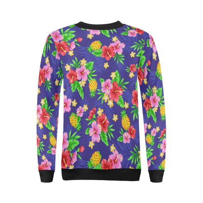 Hawaiian Themed Pattern Print Design H05 Women Long Sleeve Sweatshirt-JorJune