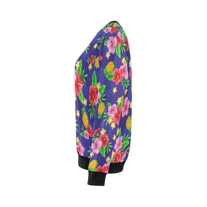 Hawaiian Themed Pattern Print Design H05 Women Long Sleeve Sweatshirt-JorJune
