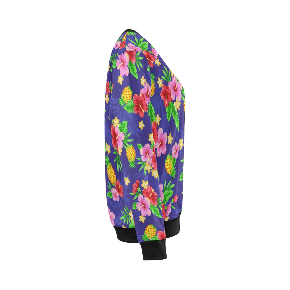 Hawaiian Themed Pattern Print Design H05 Women Long Sleeve Sweatshirt-JorJune
