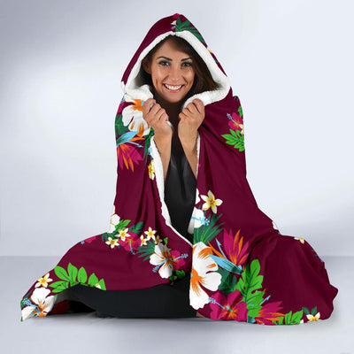 Hawaiian Themed Pattern Print Design H06 Hooded Blanket-JORJUNE.COM