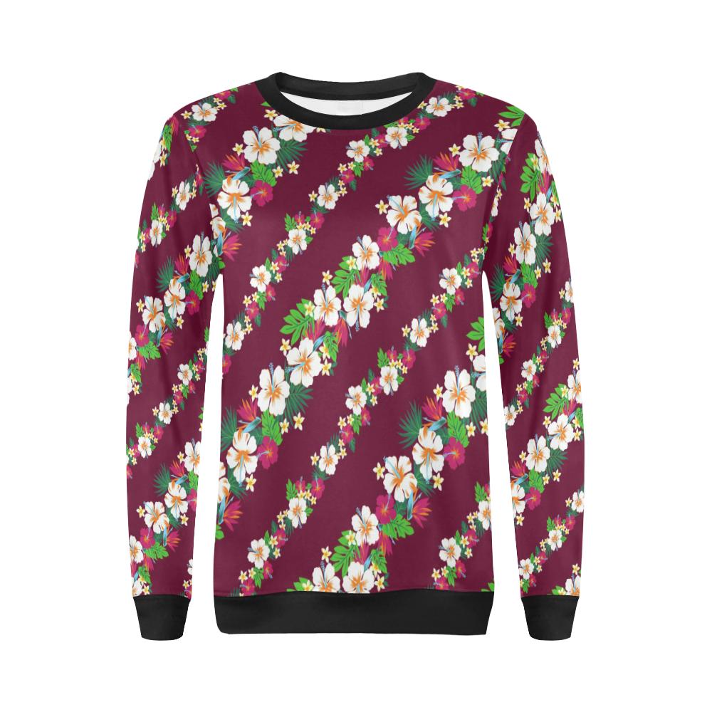 Hawaiian Themed Pattern Print Design H06 Women Long Sleeve Sweatshirt-JorJune