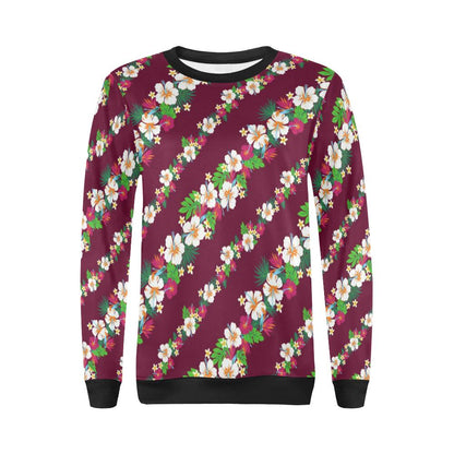 Hawaiian Themed Pattern Print Design H06 Women Long Sleeve Sweatshirt-JorJune