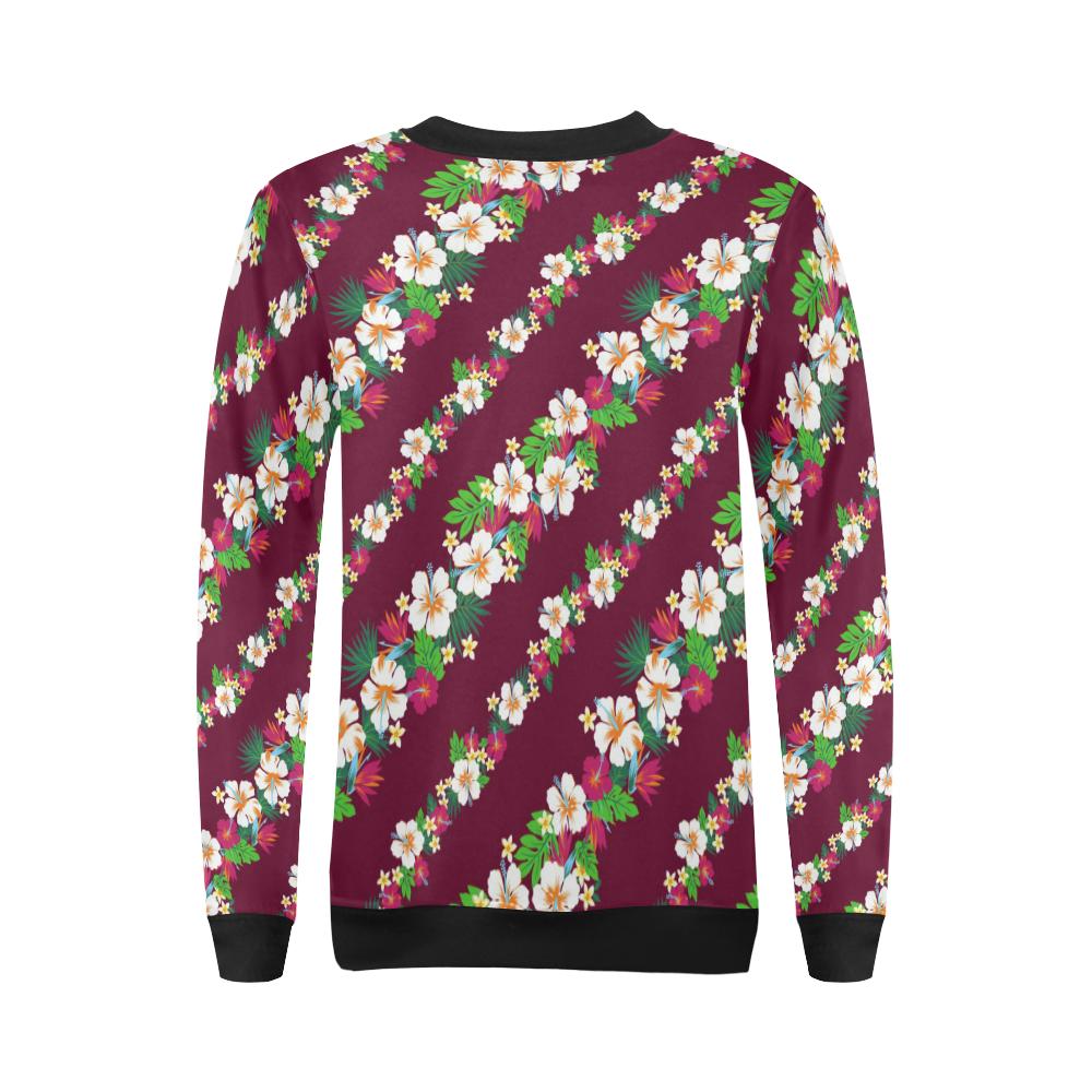 Hawaiian Themed Pattern Print Design H06 Women Long Sleeve Sweatshirt-JorJune