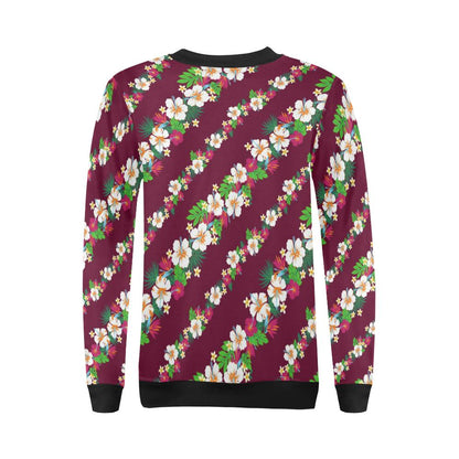 Hawaiian Themed Pattern Print Design H06 Women Long Sleeve Sweatshirt-JorJune