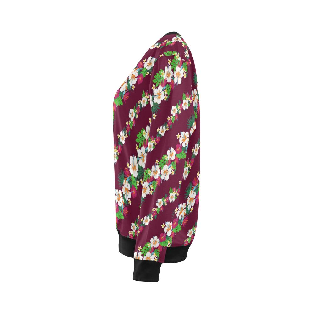 Hawaiian Themed Pattern Print Design H06 Women Long Sleeve Sweatshirt-JorJune