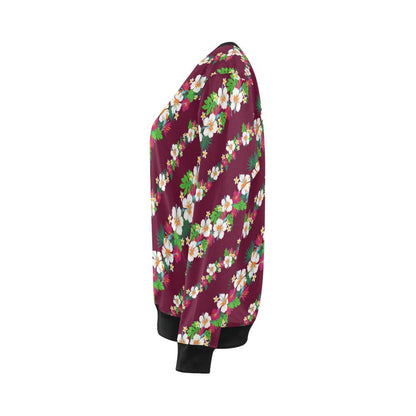 Hawaiian Themed Pattern Print Design H06 Women Long Sleeve Sweatshirt-JorJune