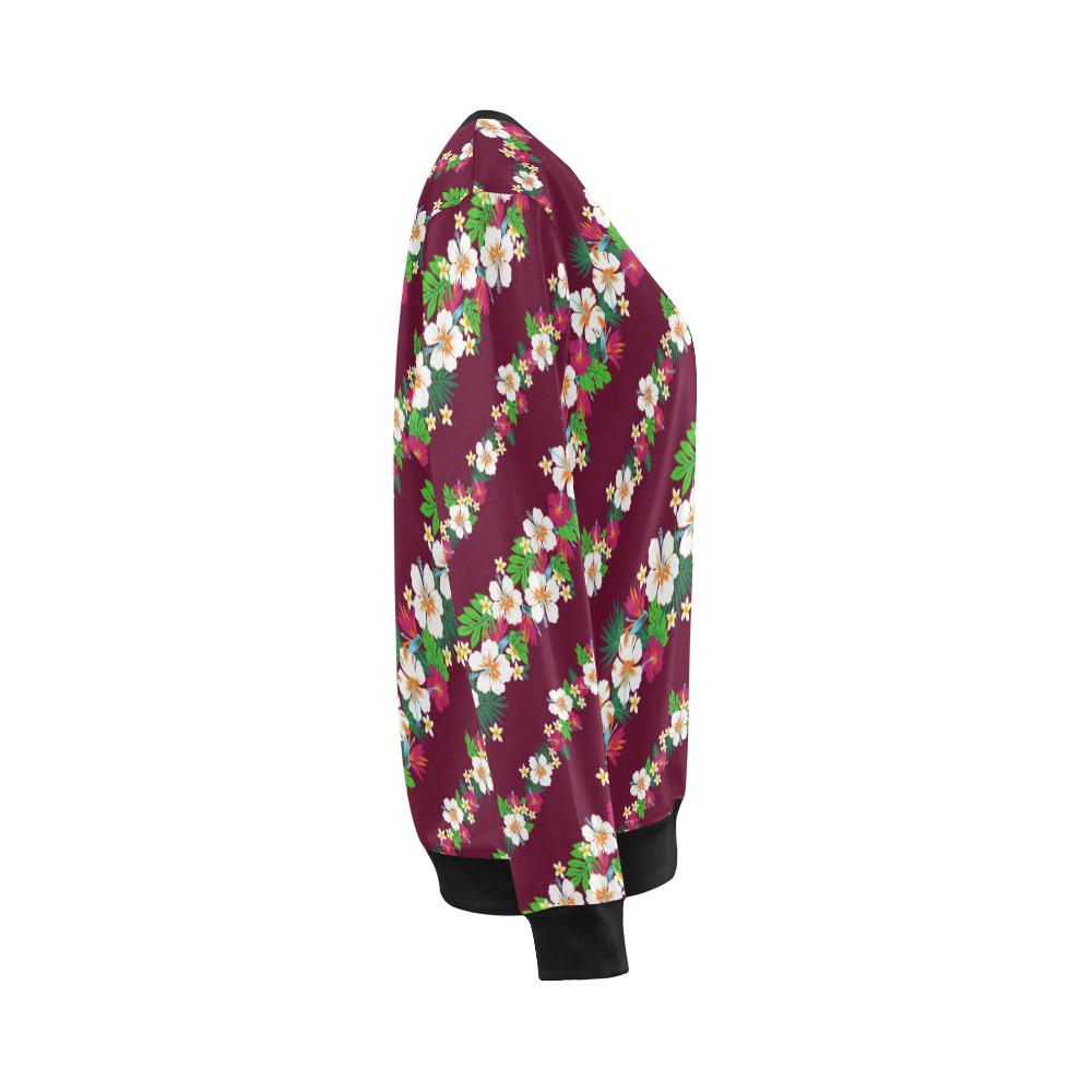 Hawaiian Themed Pattern Print Design H06 Women Long Sleeve Sweatshirt-JorJune