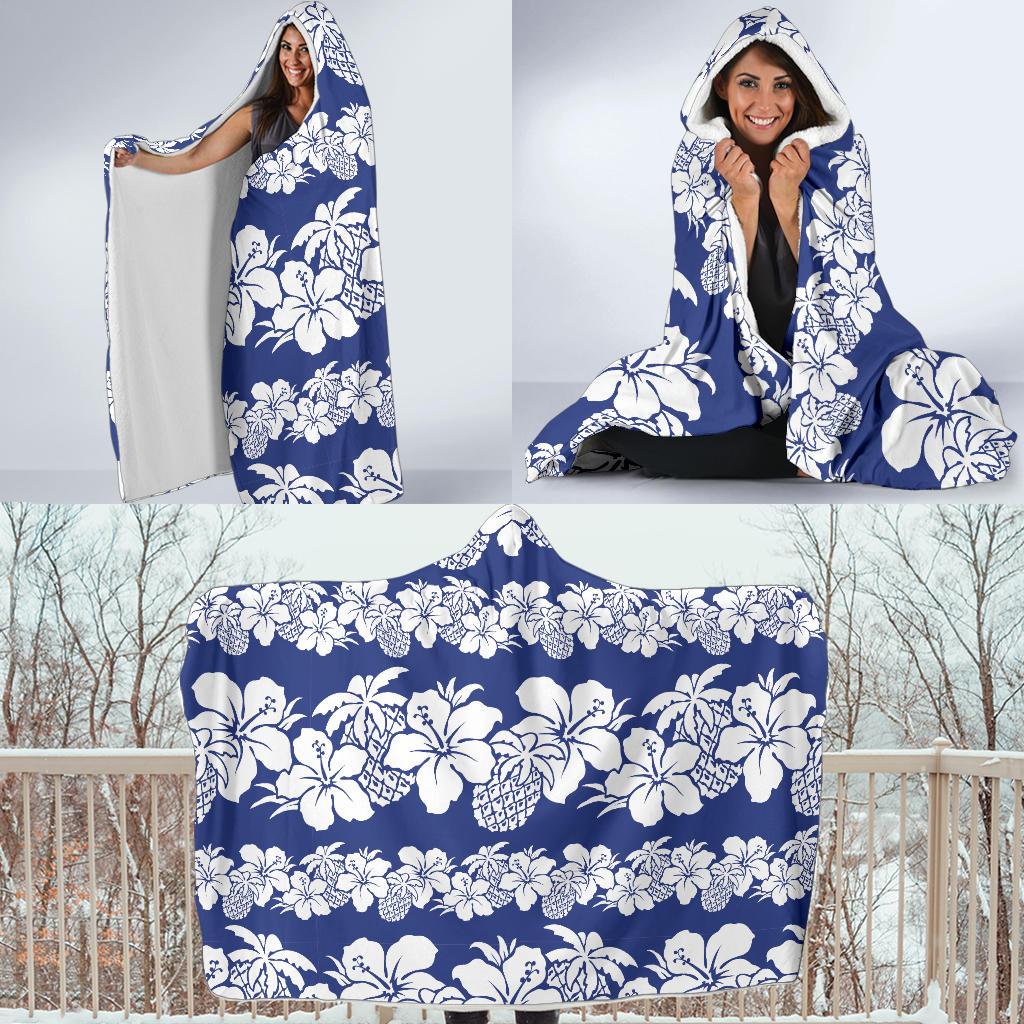 Hawaiian Themed Pattern Print Design H07 Hooded Blanket-JORJUNE.COM