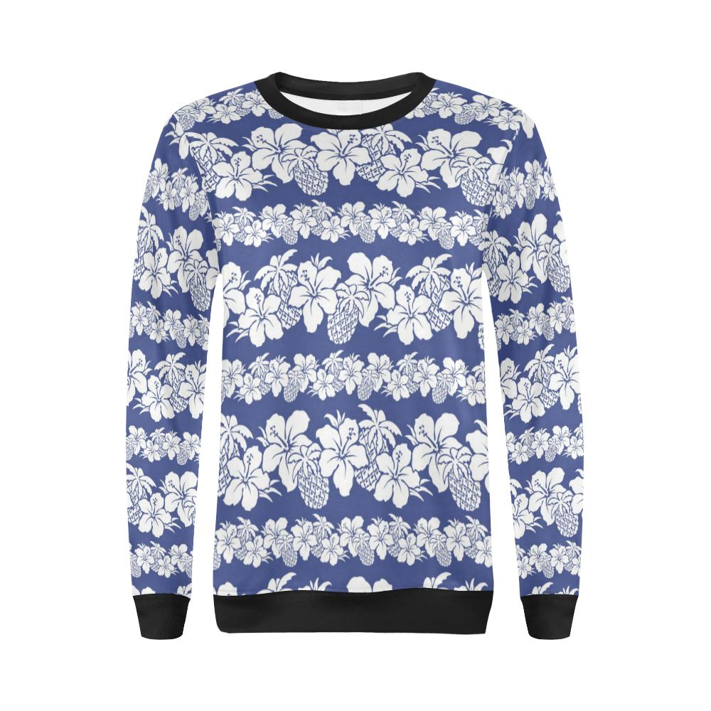 Hawaiian Themed Pattern Print Design H07 Women Long Sleeve Sweatshirt-JorJune