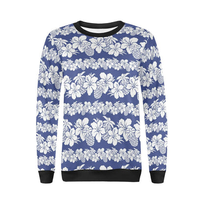 Hawaiian Themed Pattern Print Design H07 Women Long Sleeve Sweatshirt-JorJune