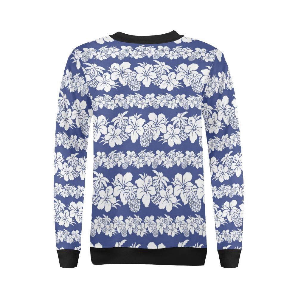 Hawaiian Themed Pattern Print Design H07 Women Long Sleeve Sweatshirt-JorJune