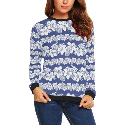 Hawaiian Themed Pattern Print Design H07 Women Long Sleeve Sweatshirt-JorJune