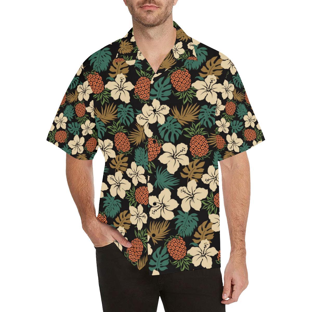 Hawaiian Themed Pattern Print Design H08 Men Hawaiian Shirt-JorJune